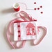 Zip Pouch Change Purse Country Cottage House in Red and White
