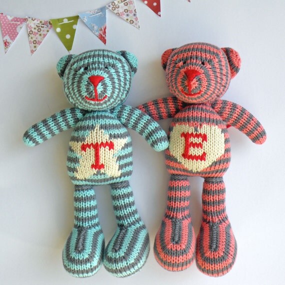 red cross knitted teddy bears