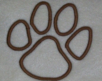 Tiger Paw Print Embroidery Machine Applique Design 2111