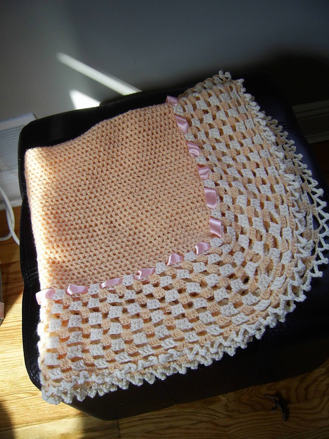 Vintage Crochet baby blanket Newborn Crochet by InspiredbyNancy