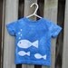 Toddler T-Shirt: Blue with Batik Fish, Short Sleeves (18 months) READY TO SHIP
