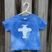 Toddler T-Shirt: Blue with Batik Airplane, Short Sleeves (2T) READY TO SHIP