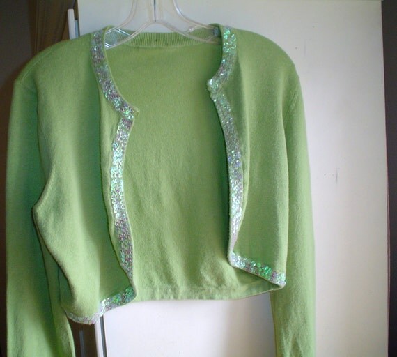 Shrug Sweater  Sequin Edged Evening  Wear  Vintage