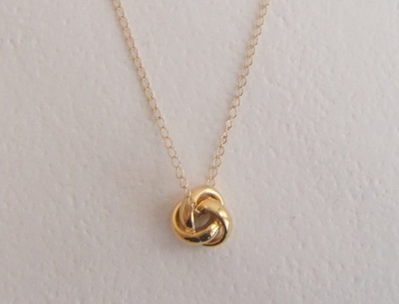 Love Knot Necklace Sweet Vintage Charm Gold by ElisabethPhillips