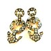 Lovely Vintage 1970 - crystal earrings, bronze brass - great evening -Art.280-