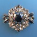 Magnificent brooch 1950 - Made in Italy - black and smoky crystals -art.742-