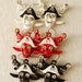 RESERVED for CECILIA--Earrings vintage 1970 - the same model, different color -crystals and enamel for an ironic style-Art.936 -