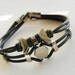 1980 Italian vintage bracelets - steel and caoutchouc - for him and her - a winning pair -Art.808 -