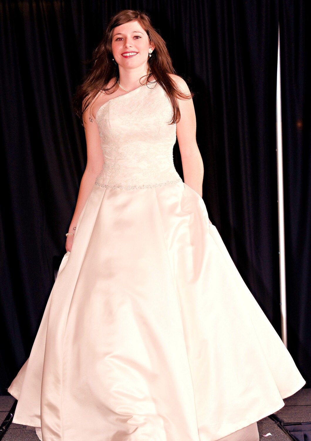 pink beaded wedding dress