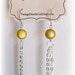 Yellow Dangle Chain Earrings, Extra Long Chain Dangle Fall Umber Earrings.