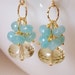 Lemon Quartz, Aquamarine Cluster Earrings / 14K Goldfilled