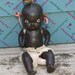 Vintage BLACK Porcelain JOINTED Baby DOLL Japan