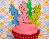 Retro Bunny Cupcake Picks (12) Il_170x135