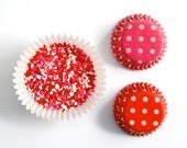 Valentine's MINI Cupcake Kit - Mini Heart Confetti and Mini Polka Dot Cupcake Liners in Pink and Red Il_170x135