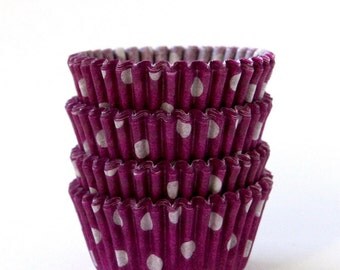 MINI Purple Polka Dot Cupcake Liners (100)