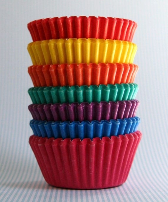 MINI Rainbow Cupcake Liners 70