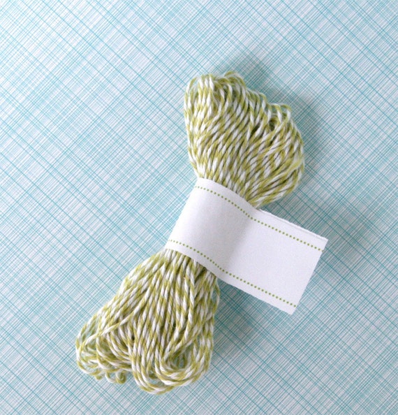 Honeydew Green Baker's Twine (15 yards) - Green and White Bakers Twine Il_570xn