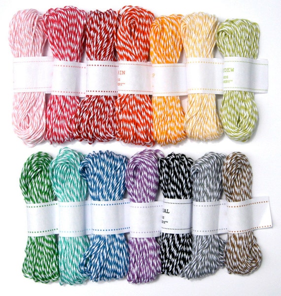 Bakers Twine 14 Colors of Striped Twine from The Twinery