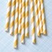 Yellow Striped Paper Straws with DIY Flags (200)