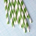 Kelly Green Striped Paper Straws with Free Printable DIY Flags (50)