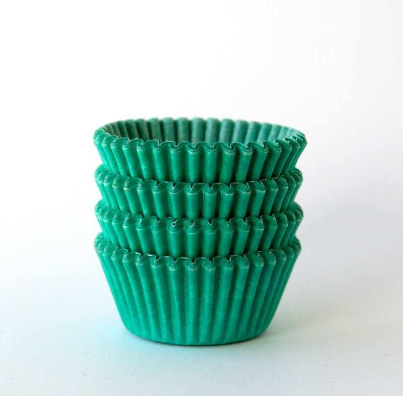 MINI Green Cupcake Liners 100