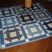 Blue and Beige Table Topper Small Quilt