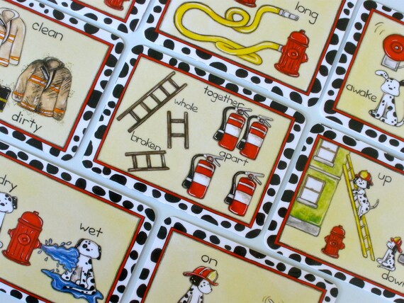 Items similar to Firefighter Childrens Educational Wall cards or Flash ...