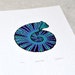 Ammonite / Ammonoidea 'specimen' - Limited edition three-colour screenprint with hand-coloured details