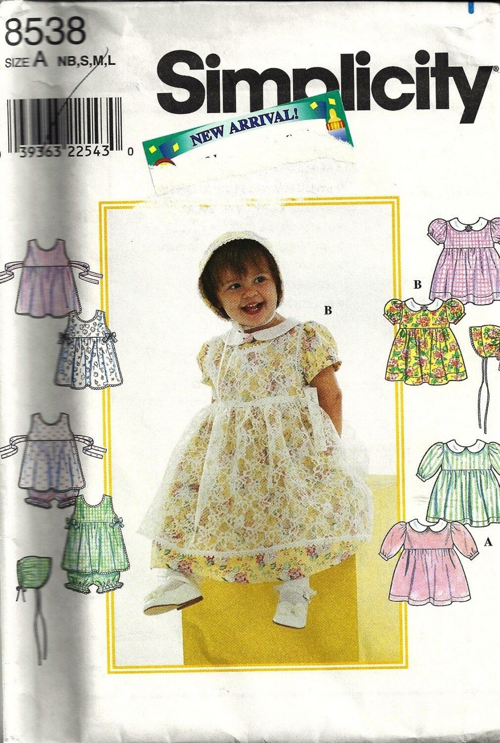 Simplicity Sewing Pattern 8538 Toddler Girls Dress Pinafore