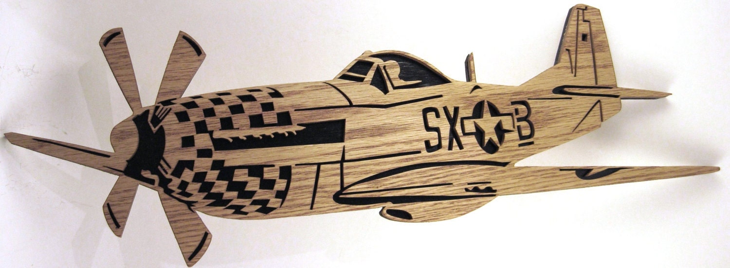 P51 Mustang airplane scroll saw cut1air