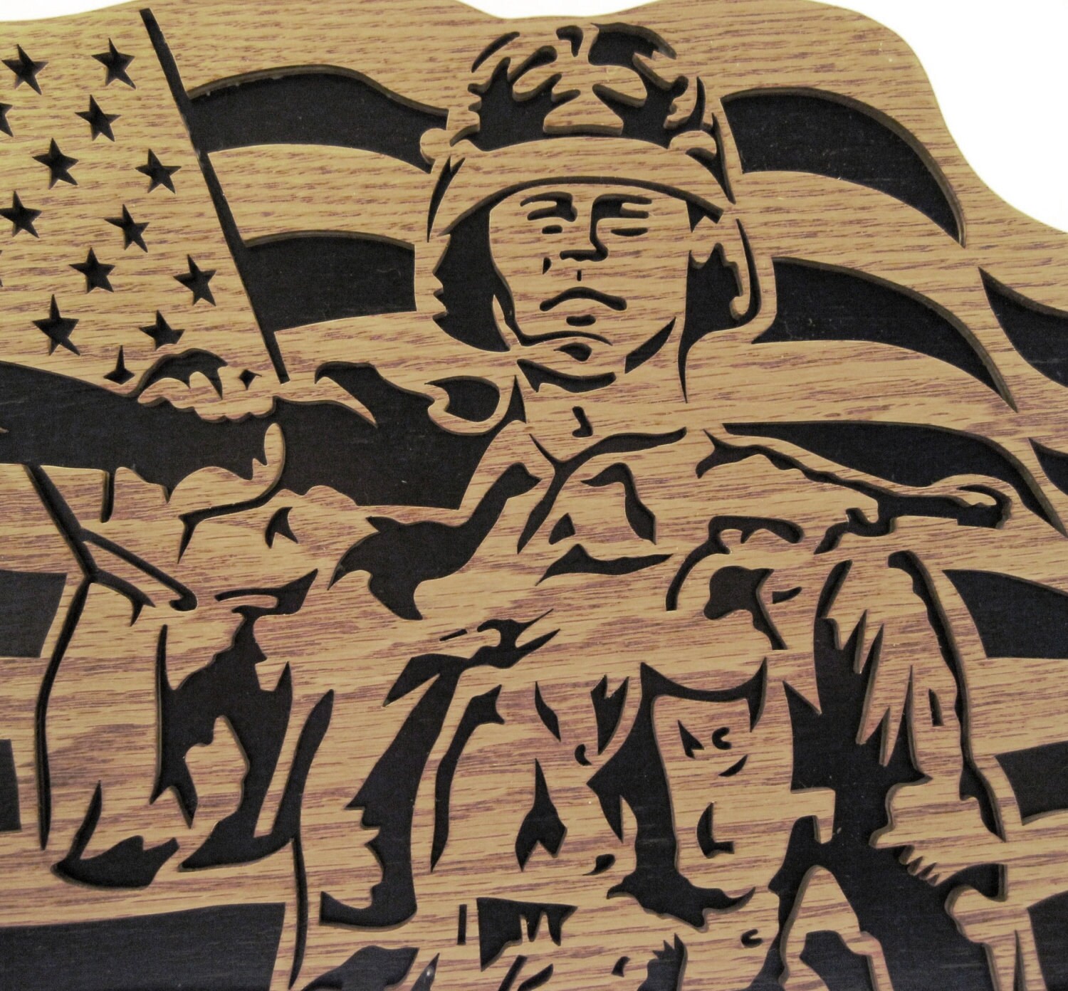Soldier in a flag scroll saw cut20p by ScrollSawTreasures on Etsy
