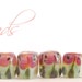 Pale Aqua Green, Pink, Peach, Olive - Boro Cubes - Lampwork Beads - Buds