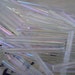 Vintage bugle beads extra long 30mm tube beads Clear AB rainbow needle beads Czech Red available also