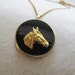 Vintage horse locket pendant necklace, Upcycled vintage jewelry by MSV
