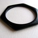 Black lucite geometric bangle bracelet