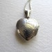 Gorgeous sterling silver engraved vintage heart locket necklace on long chain