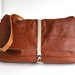 Leather bag, tan leather messenger bag, recycled cross body bag, leather laptop bag, travel bag,
