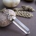 Vintage Crystal Quartz Sterling Silver Pendant Necklace