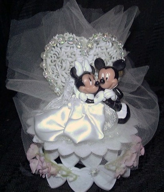 Mickey Mouse and Minnie Mouse Wedding Cake Topper Ornament