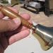 Dinner Bell Handmade Solid Polished Brass Ringer with Cherry Wood Handle