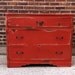 Vintage Art Deco Dresser In Spicy Paprika