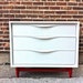 Mid Century Dresser In White Linen and Radiant Red - Payment 2 of 2 (reserved for David)