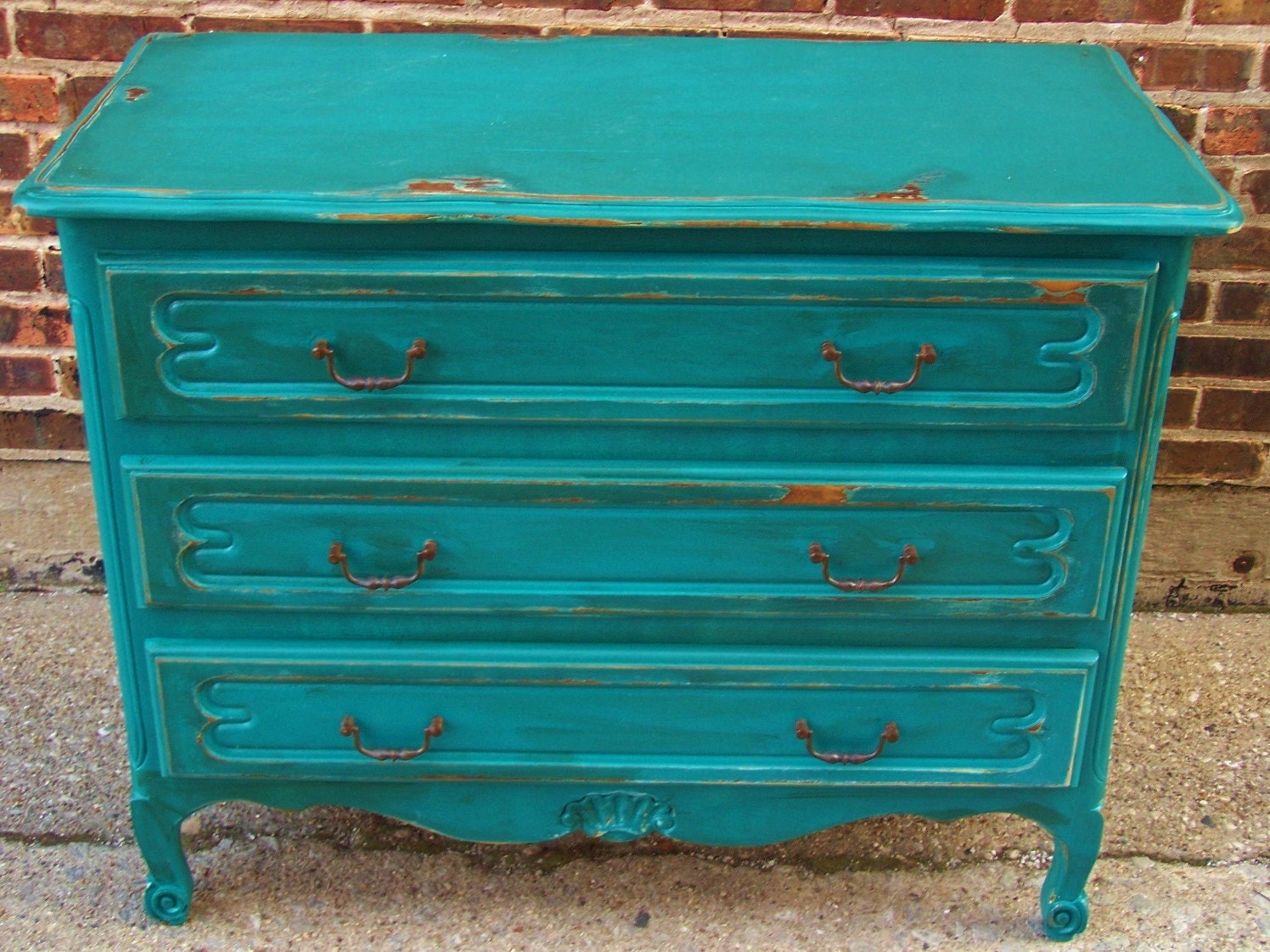 Vintage Dresser In Teal