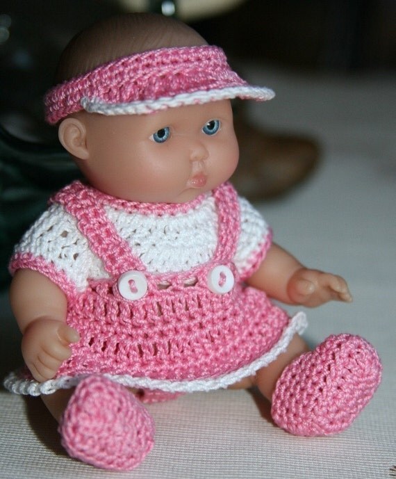 PATTERN Crochet 5 inch Berenguer Baby Doll Jumper Skirt Set