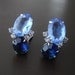 Vintage Blue Rhinestone Earrings