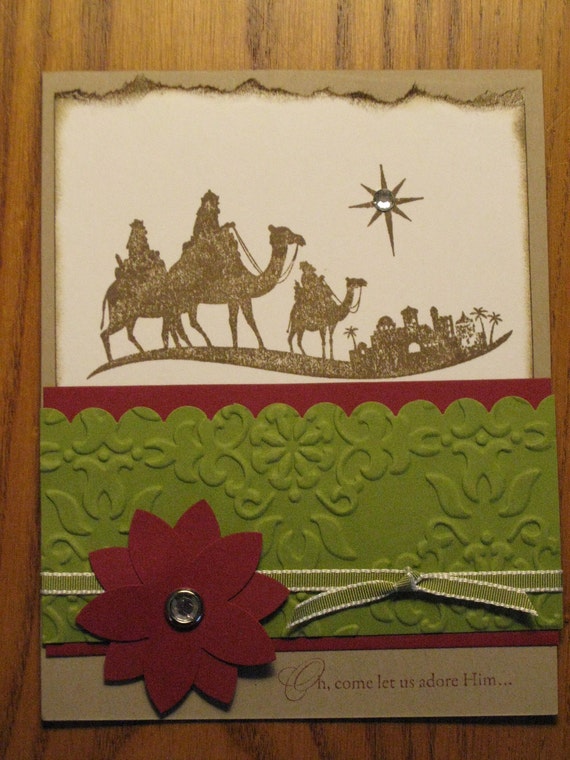 Christian Christmas Handmade Card Bethlehem Jesus Lord friend