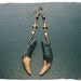 TAXIDERMY COUTURE Natural Brown Wolf Fang tiny Inverted Cross dangle drop