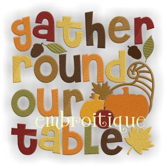 Gather Round Our Table Thanksgiving Holiday Fall Instant