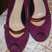 Grape Suede Shoes 3 1/5 Heal 6B Never Used Made in Italy