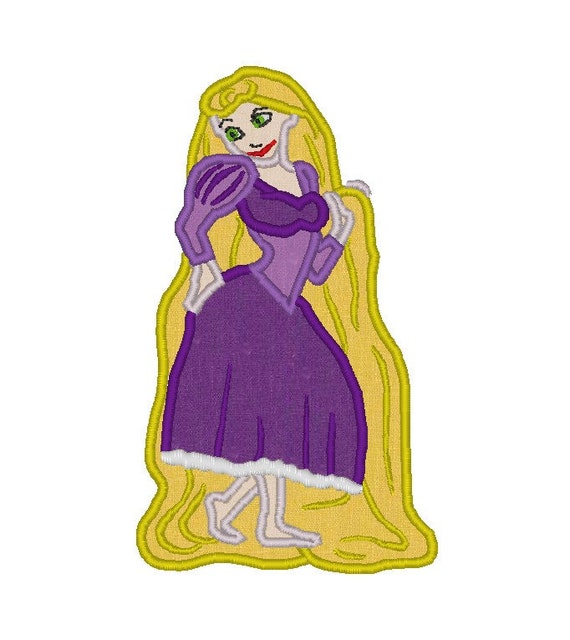 Items similar to Tangled Rapunzel Machine Embroidery Applique Design